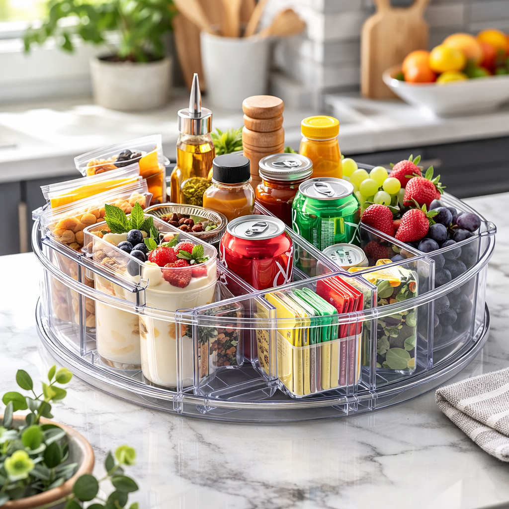 Organizador de geladeira giratório